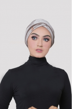 MARILYN INSTANT TURBAN VELVET - GREY